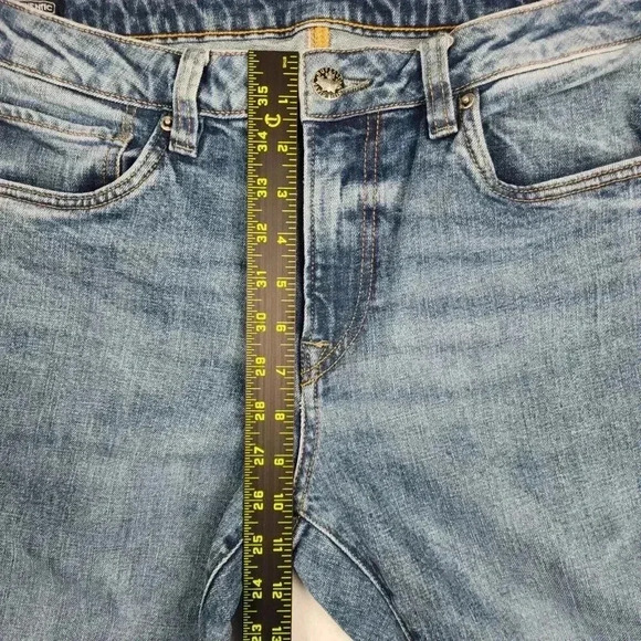 Buffalo David Bitton Mens Jeans Straight Six Stretch Size 34x34 Blue Distressed - Picture 14 of 16